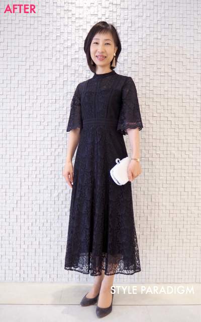 骨格診断ウェーブタイプのワンピース 大人のセレクト J T 様 50代 会社員 東京 パーソナルスタイリスト髙尾香織 Style Paradigm 骨格診断ウェーブタイプのワンピース 大人のセレクト J T 様 50代 会社員 東京 パーソナルスタイリスト髙尾香織 Style Paradigm