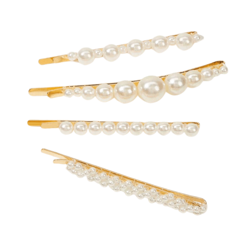 Gold pearl bobby pins