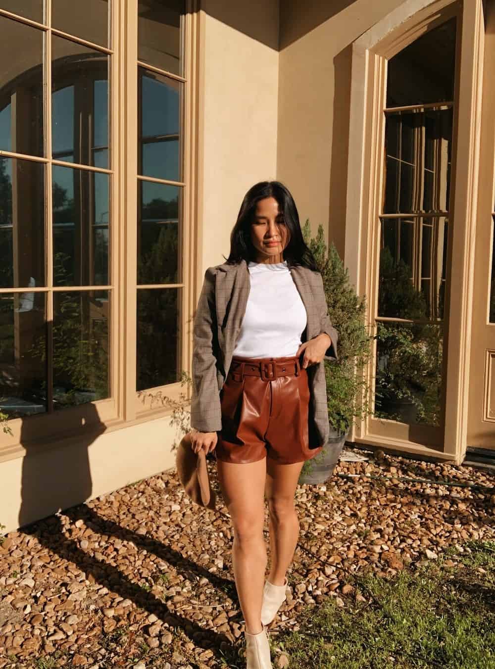 Chic leather shorts outfits you'll love for day or a night out!