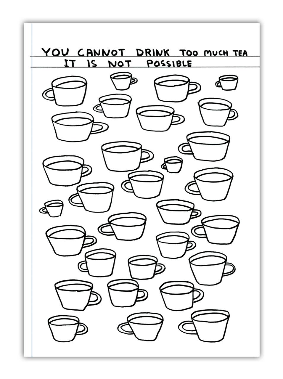 David Shrigley Drink Too Much Tea A5 Notebook
