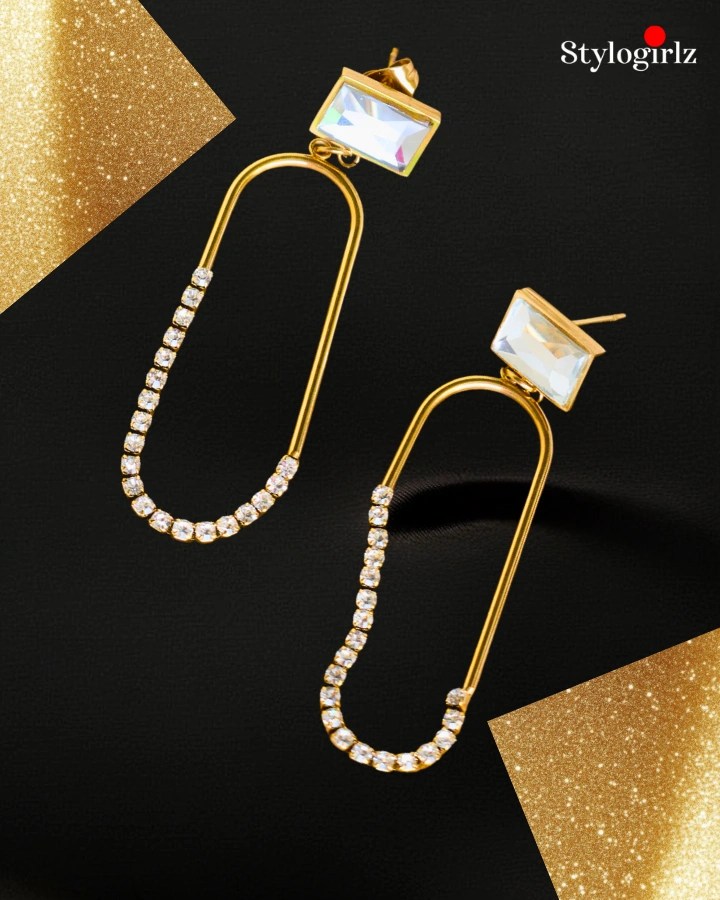 Crystal Curve Drops earring