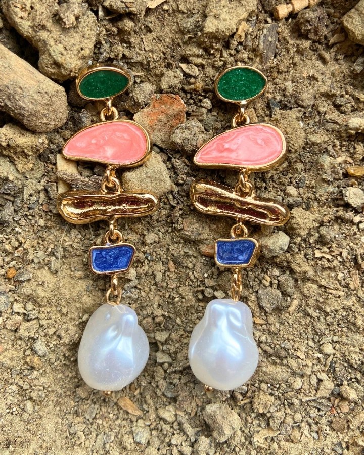 Multi Marble Drops Earrings