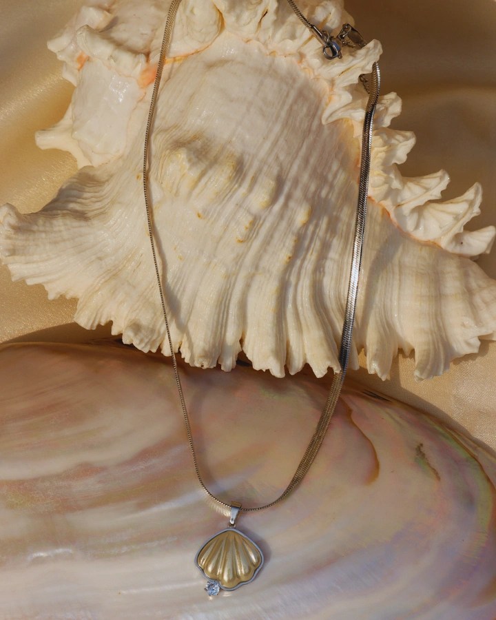 Silver Pearl Shell Chain