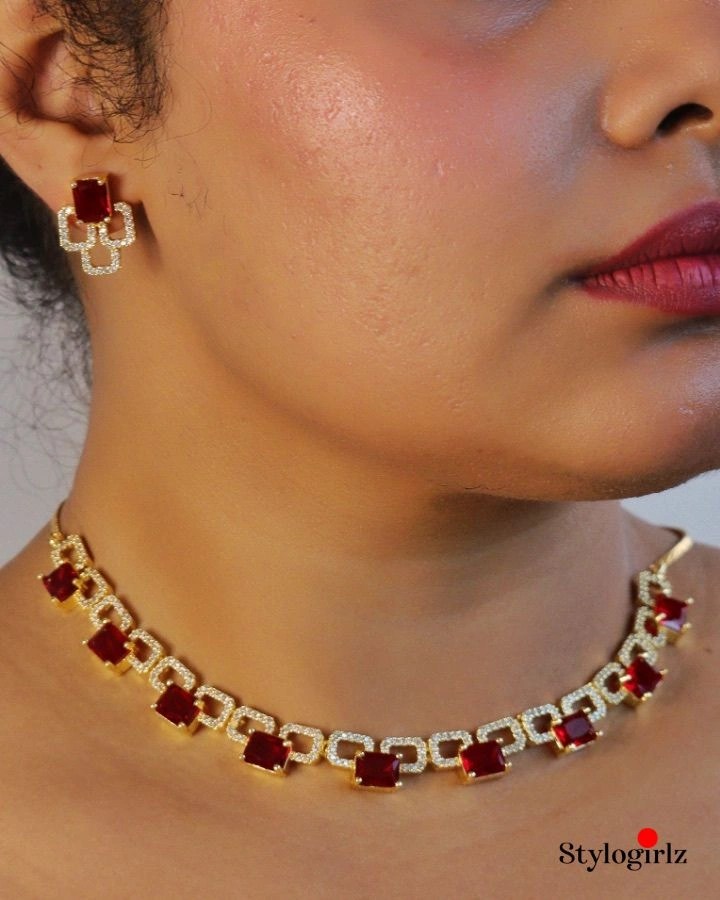 Crimson Glow AD Necklace Set