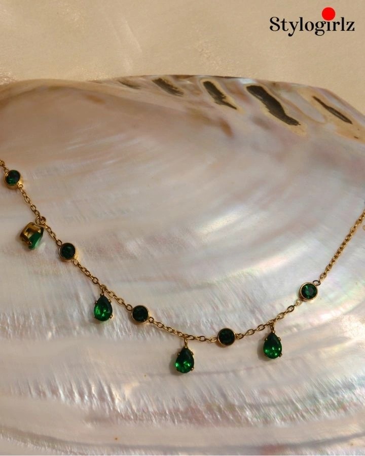 Emerald Stone Chain Bracelet