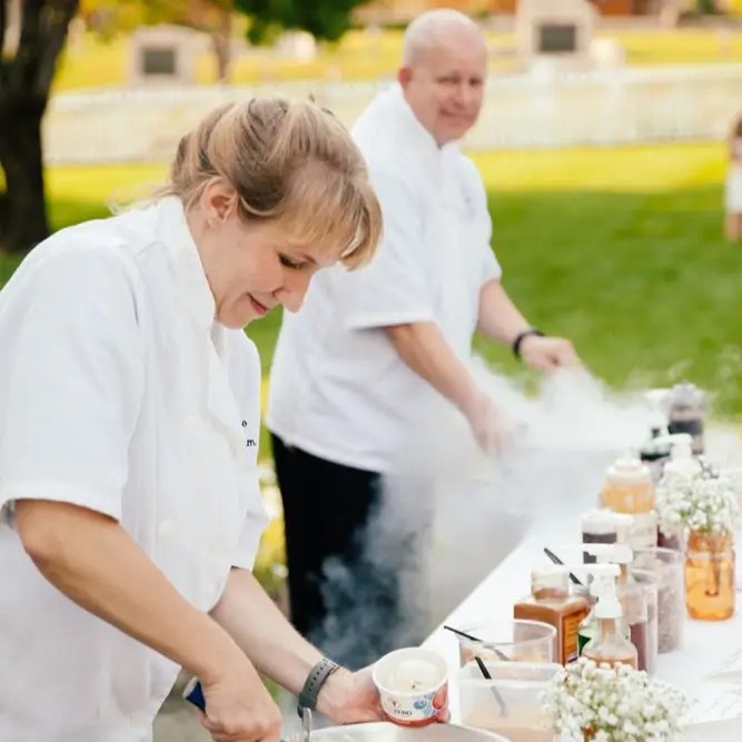 Sub Zero Ice Cream catering event with liquid nitrogen preparation