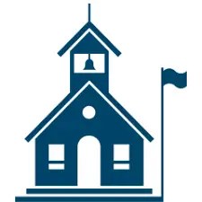 School building icon representing onsite STEM presentations