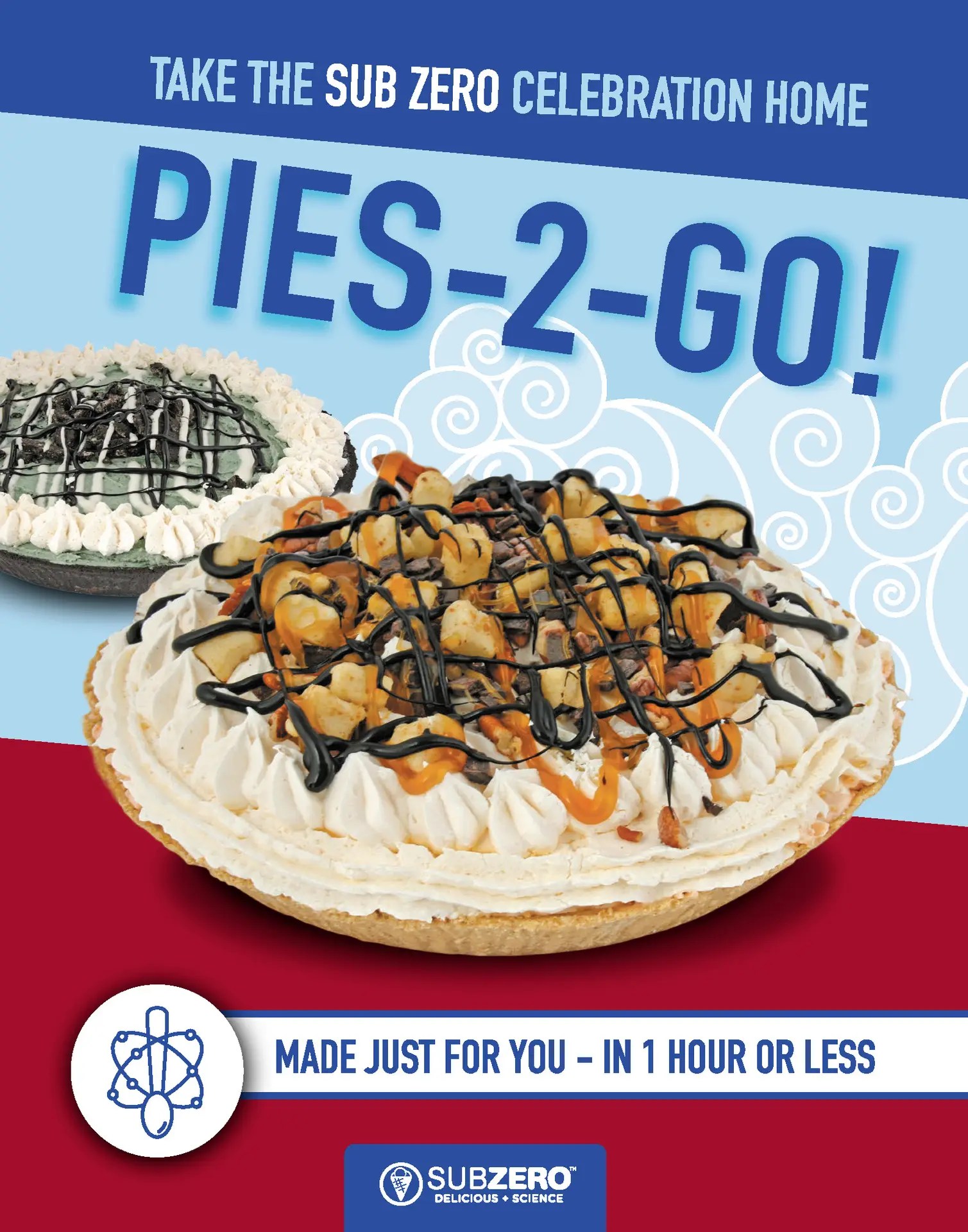 Custom ice cream pies menu poster