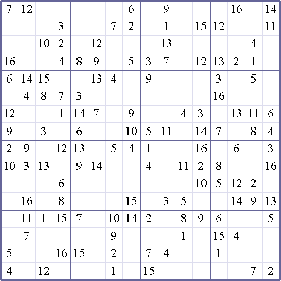 sudoku weekly print this puzzle 16x16 medium puzzle