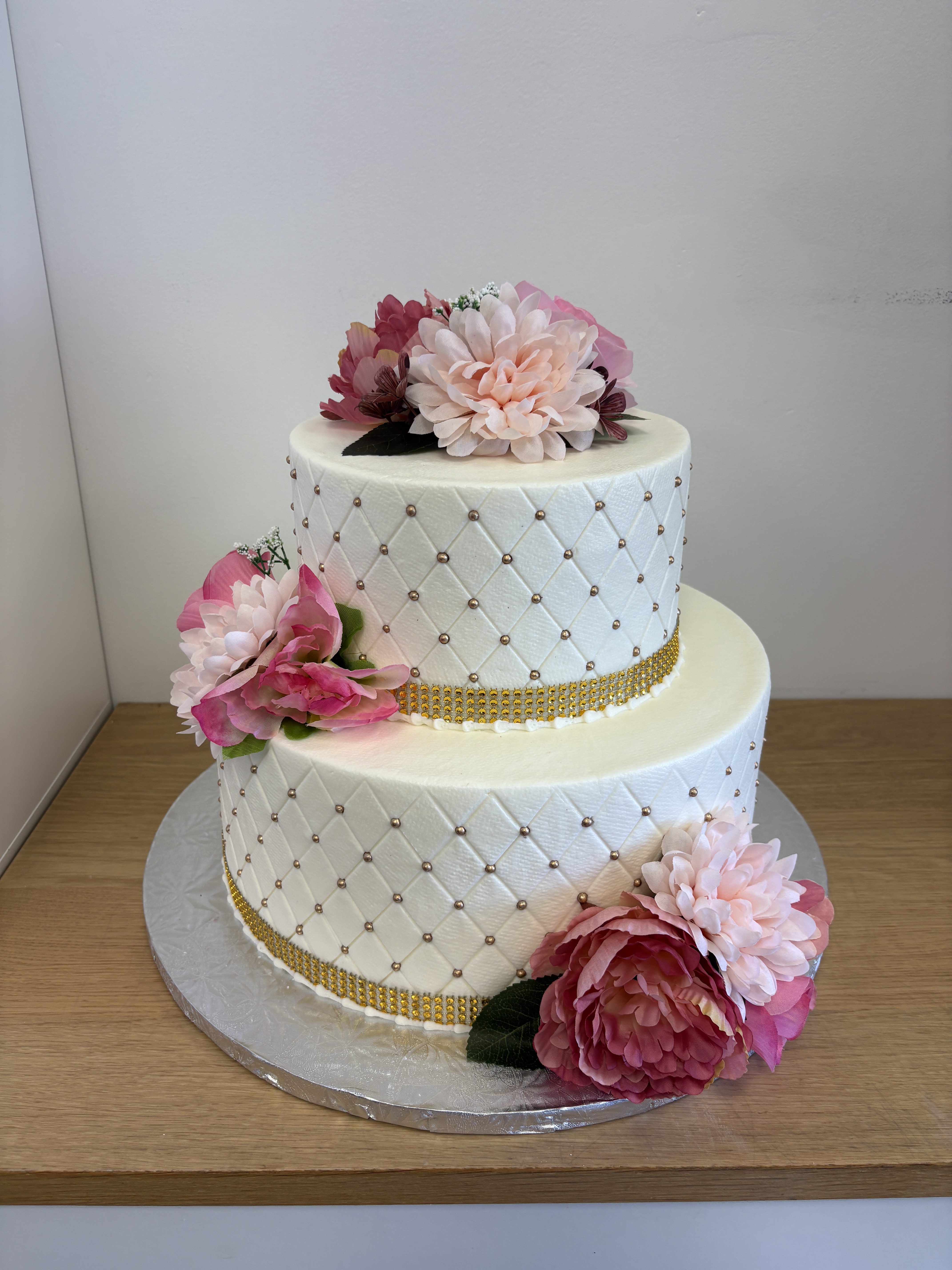 Quilted with Artificial Flowers