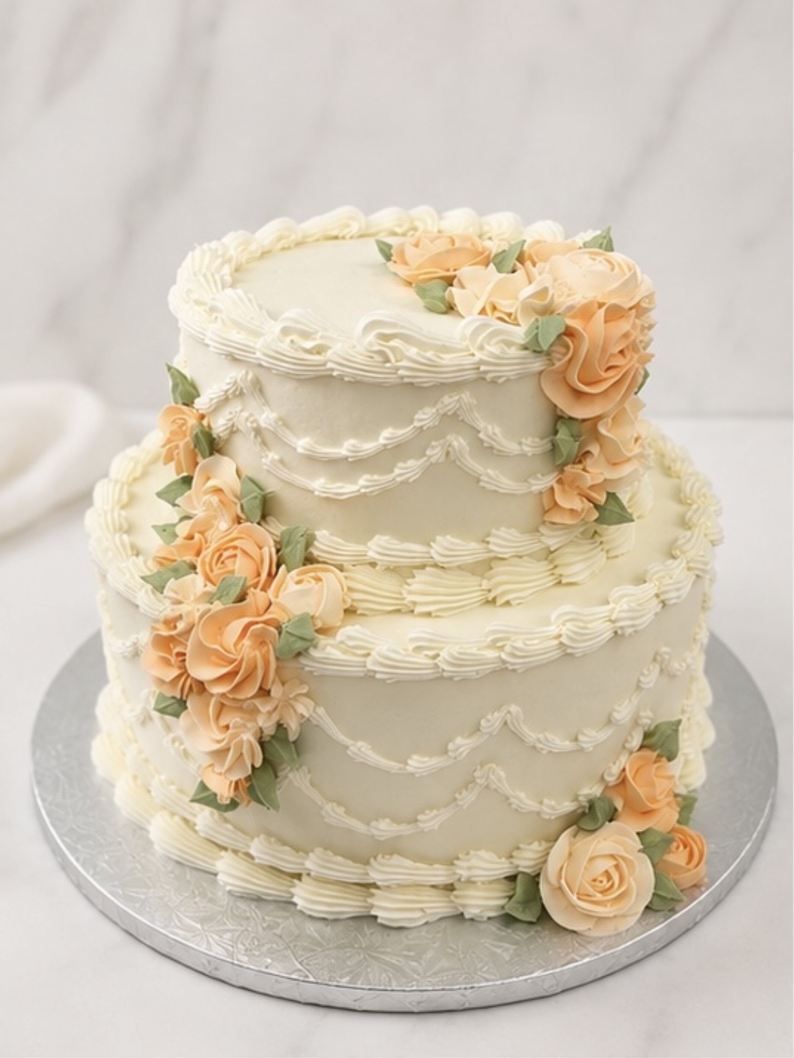 Peach Buttercream Flowers