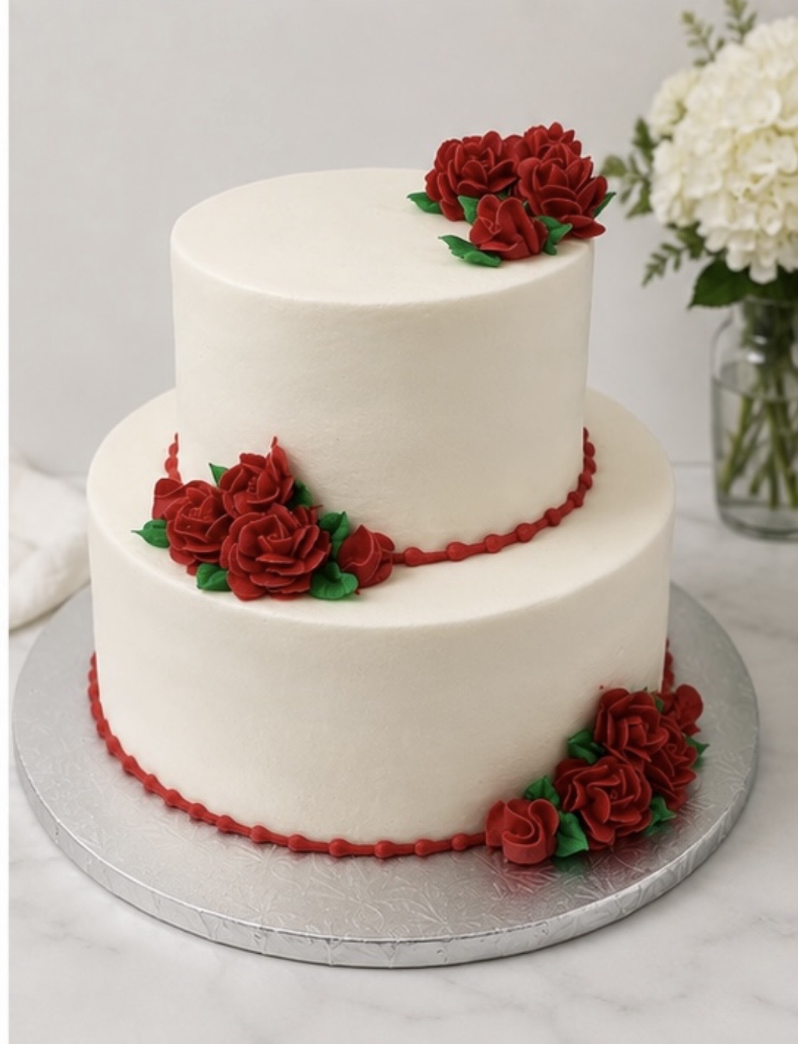 Red Buttercream Roses