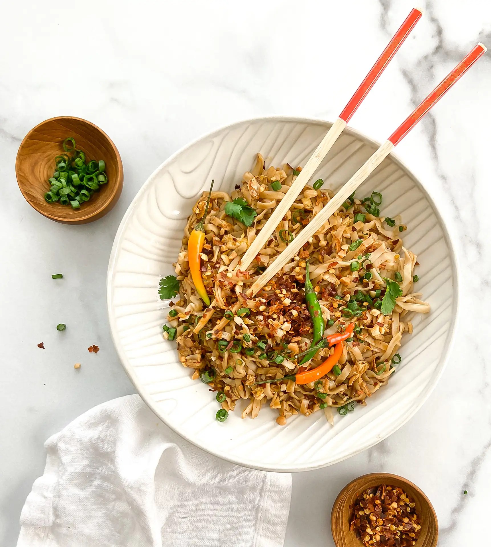 Pad thai noodles with chicken and peanuts — Sugar Face Bakes