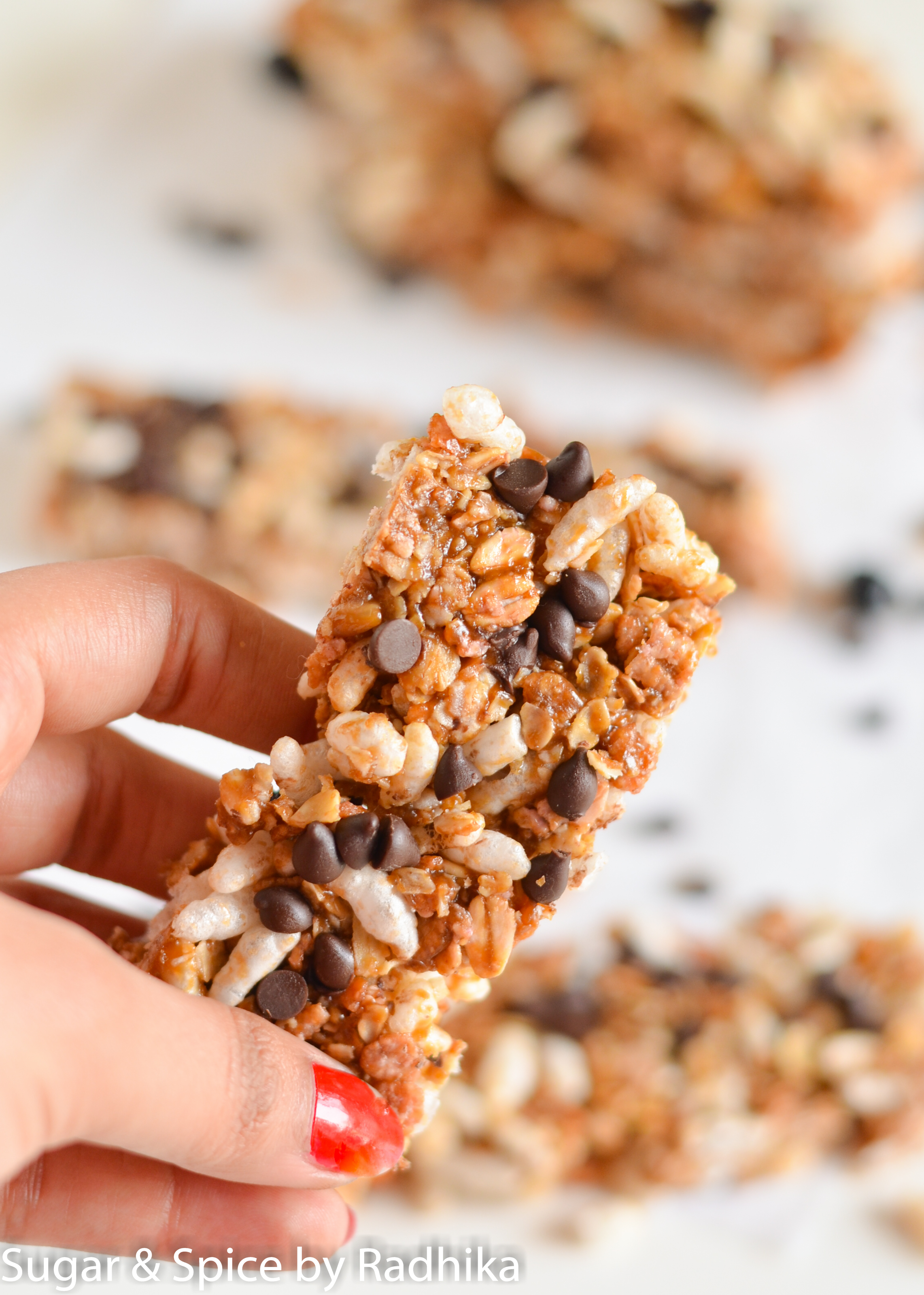 No Bake Chocolate Chip Granola Bars