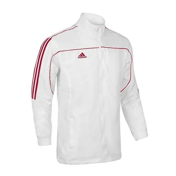 Red white adidas tracksuit discount
