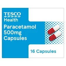 Tesco Paracetamol 500mg 16 Capsules