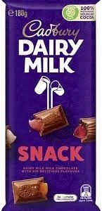 Cadbury Dairy Milk Snack Chocolate With 6 Delicious Flavours 180g (Australia)