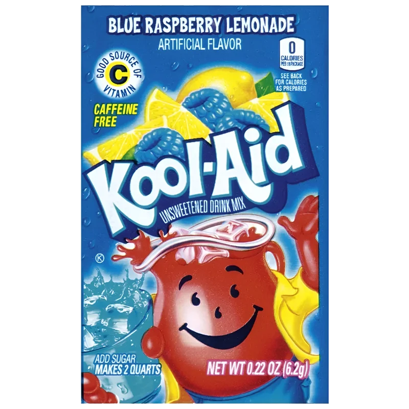 Kool-Aid Blue Raspberry Lemonade 6,2g (Sans Sucre)