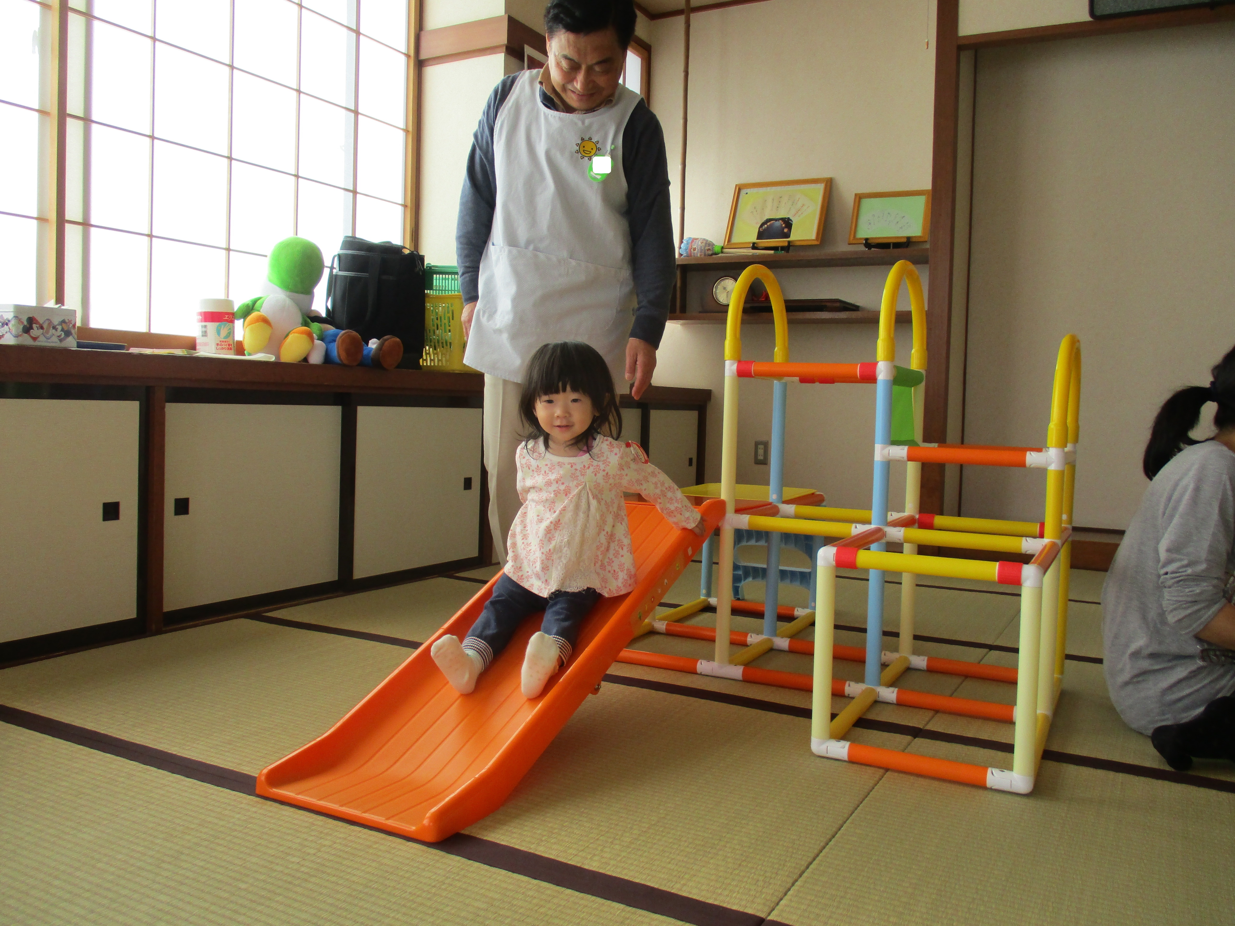 すべり台、楽しいね！
