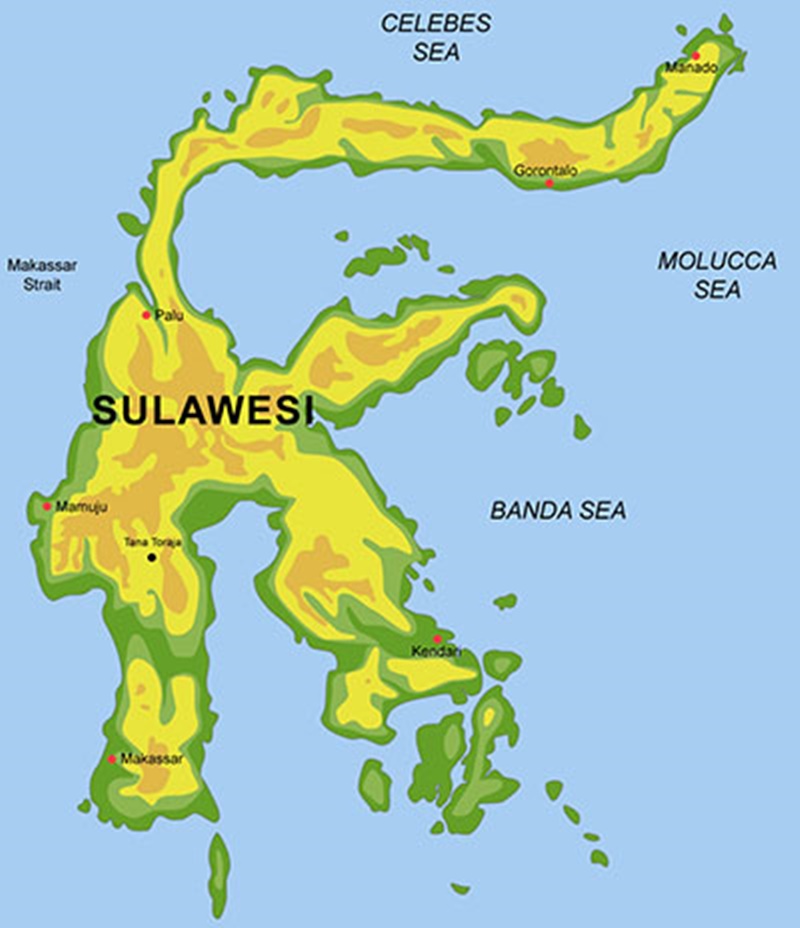 Peta Sulawesi Sejarah Geologi Letak Geografis Dan Provinsinya Mattiro Sompe dari Pangkajene mencapai 22 Km.