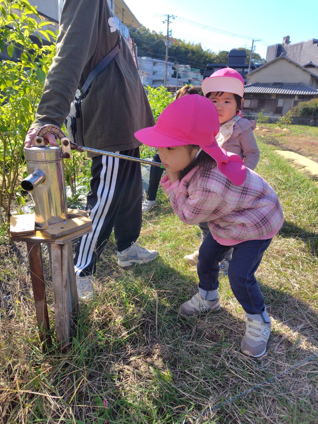 畑で遊んだよ！