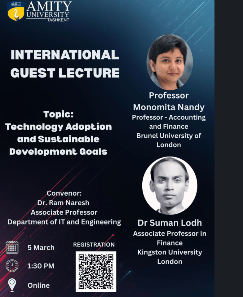 Invited speaking engagement featuring Dr Suman Lodh