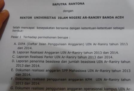 Kronologis Sengketa Informasi UIN Ar-Raniry-SAKA