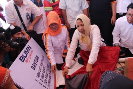 Menteri BUMN Datangi Posko Pengungsian Korban Gempa