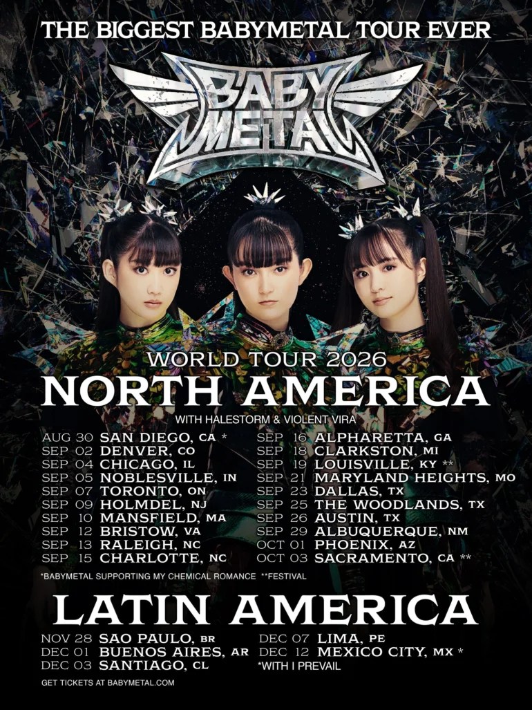 BABYMETAL Anuncia Gira Mundial En 2026 Incluyendo M Xico Fechas Y Precios Image 12 770x1027 