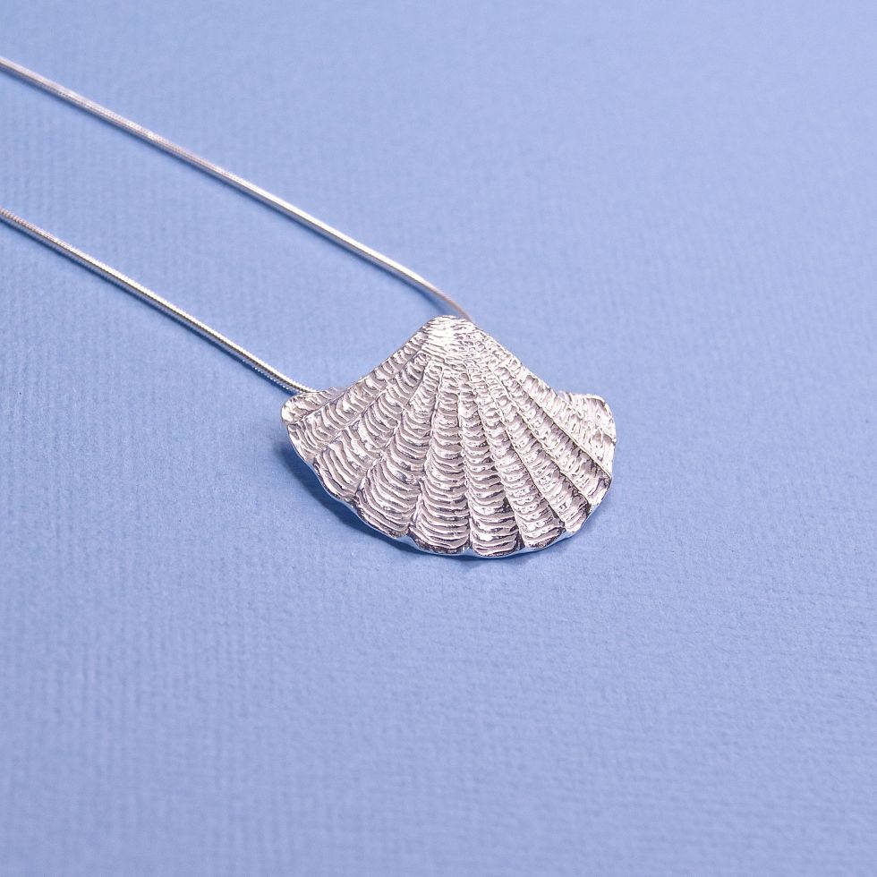 Silver Fan Shell Pendant