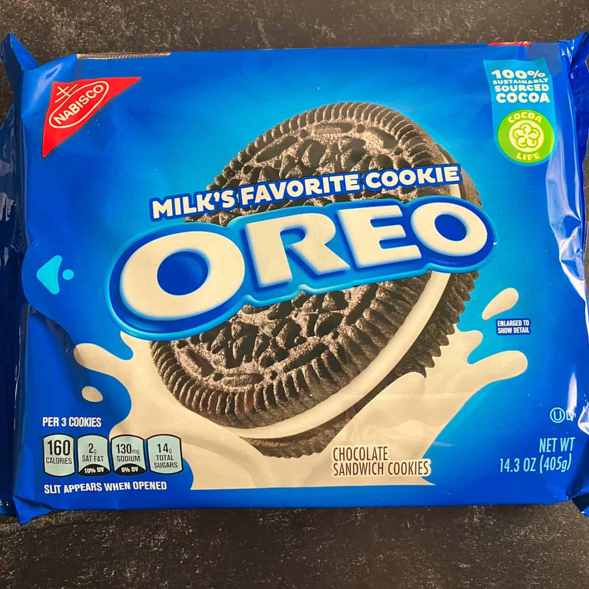 Oreo package nutrition