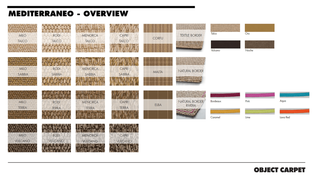 OBJECT CARPET Mediterraneo-Overview OBJECT CARPET Mediterraneo-Overview
