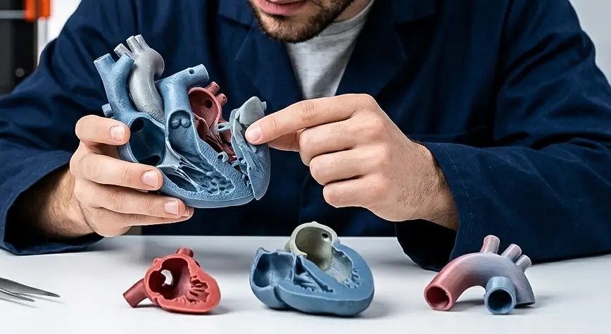 Heart chambers 3D model printed by Summit 3D
