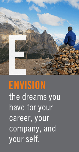Envision - The dreams you have for your career, your organization, and yourself.