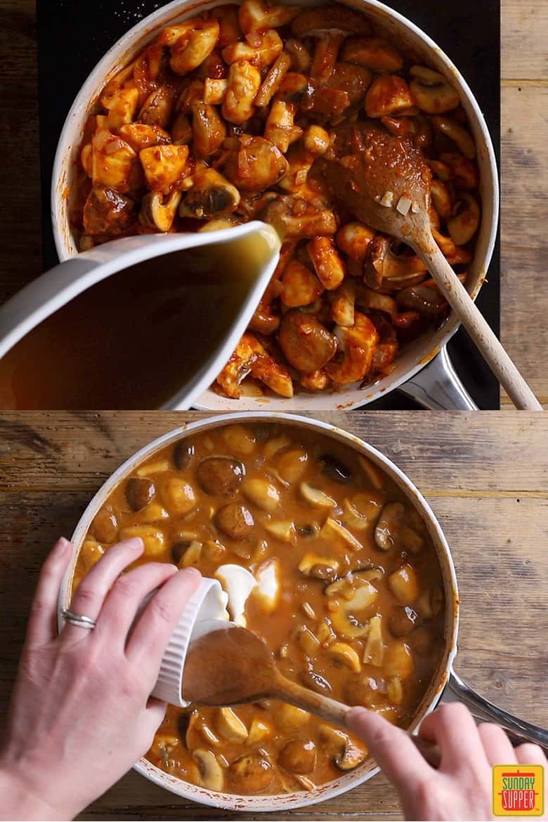 Add the mushrooms and 8 cups of chicken stock, and bring to a boil. Rustic Hungarian Mushroom Soup Recipe Sunday Supper Movement