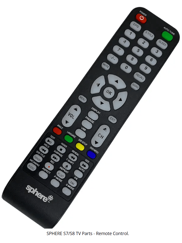Sphere S8 TV Parts – Remote Control. 1.70.001.53D001