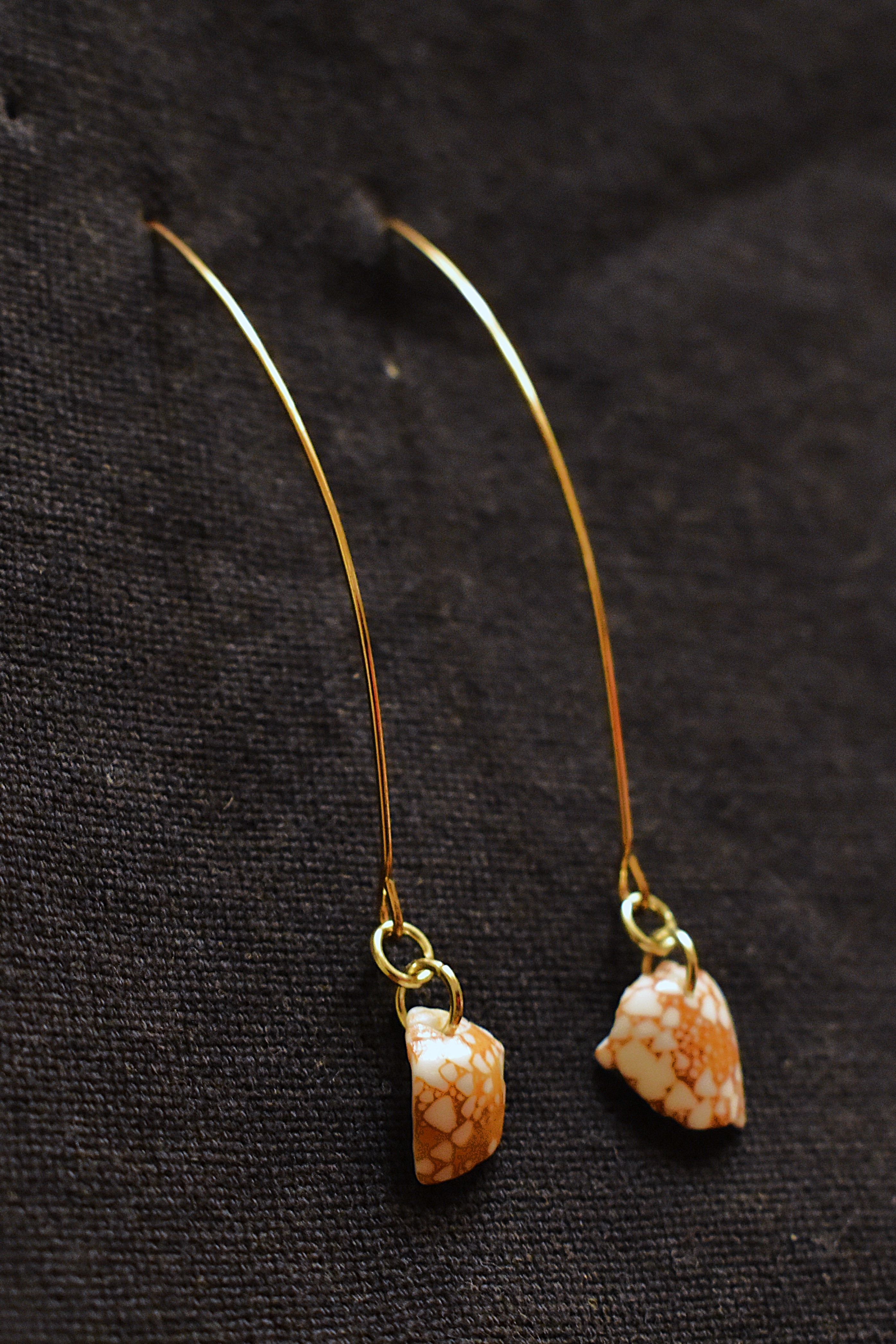 Feathered Cone V-Wire Earrings