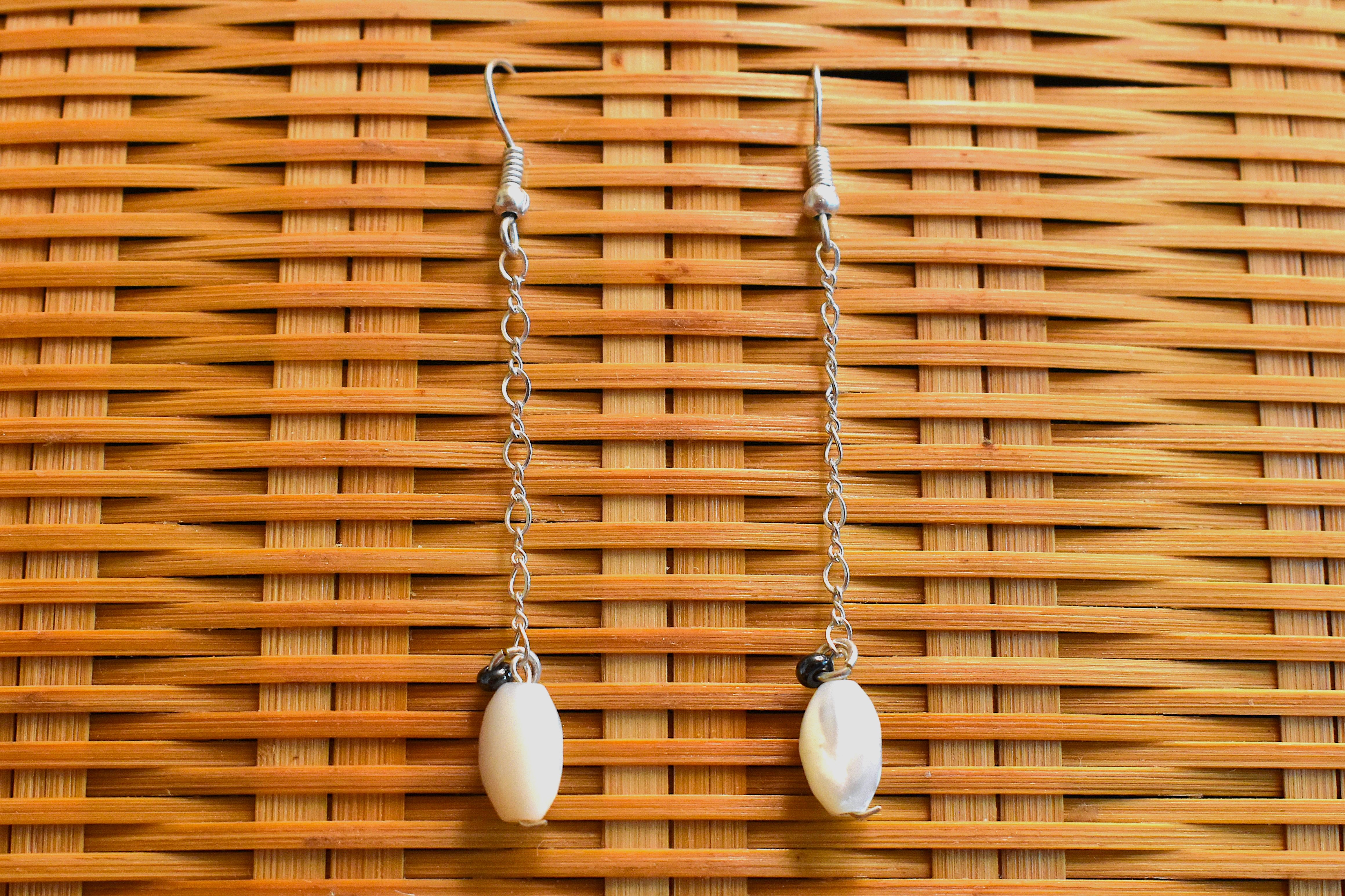Shell Bead Dangle Earrings