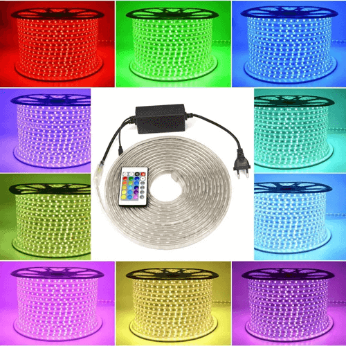 Ruban LED lumineuse multicolore étanche en Silicone avec télécommande - Bande/mètre