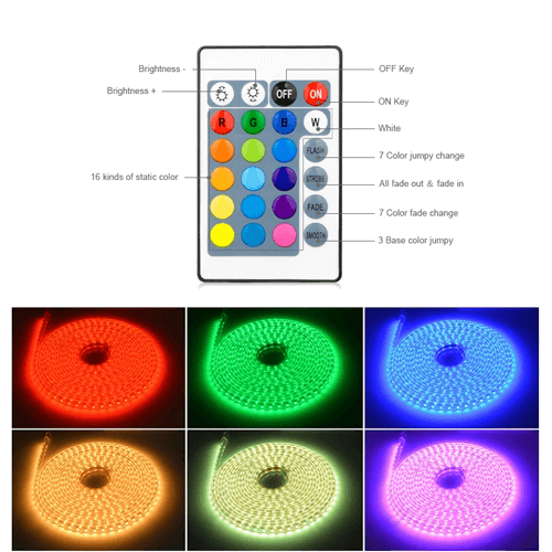 Ruban LED lumineuse multicolore étanche en Silicone avec télécommande - Bande/mètre – Image 3