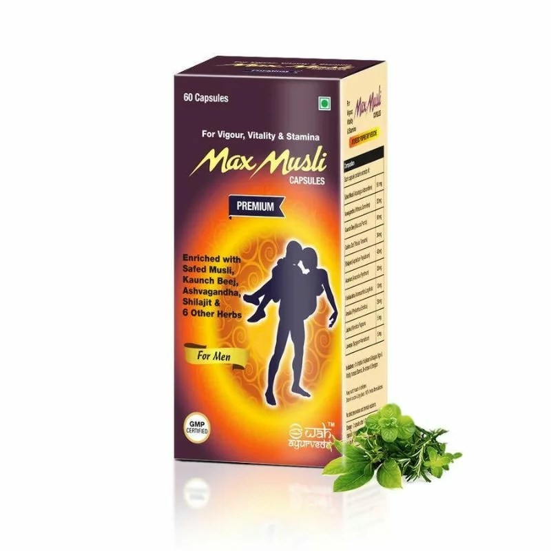 5 Best Akarkara (Anacyclus Pyrethrum) Capsules, Tablets & Pills: Top Products + Guide 11 Max Ayurveda Musli Premium Enriched with Safed Musli, Irani Akarkara, 60 caps