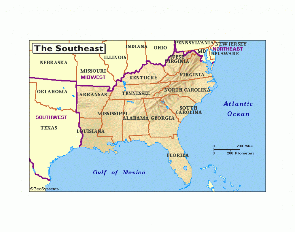 Southeast Region Map Printable Super Teacher Worksheets Southeast Region Printable Map 