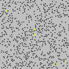 Brownianmotion5particles150frame ilustração