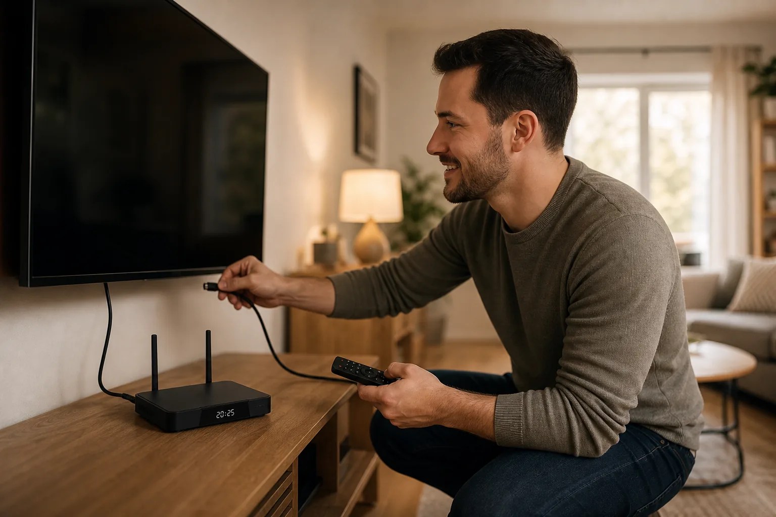 How to use an Android TV box, setting up SuperBox S7 Pro in a living room