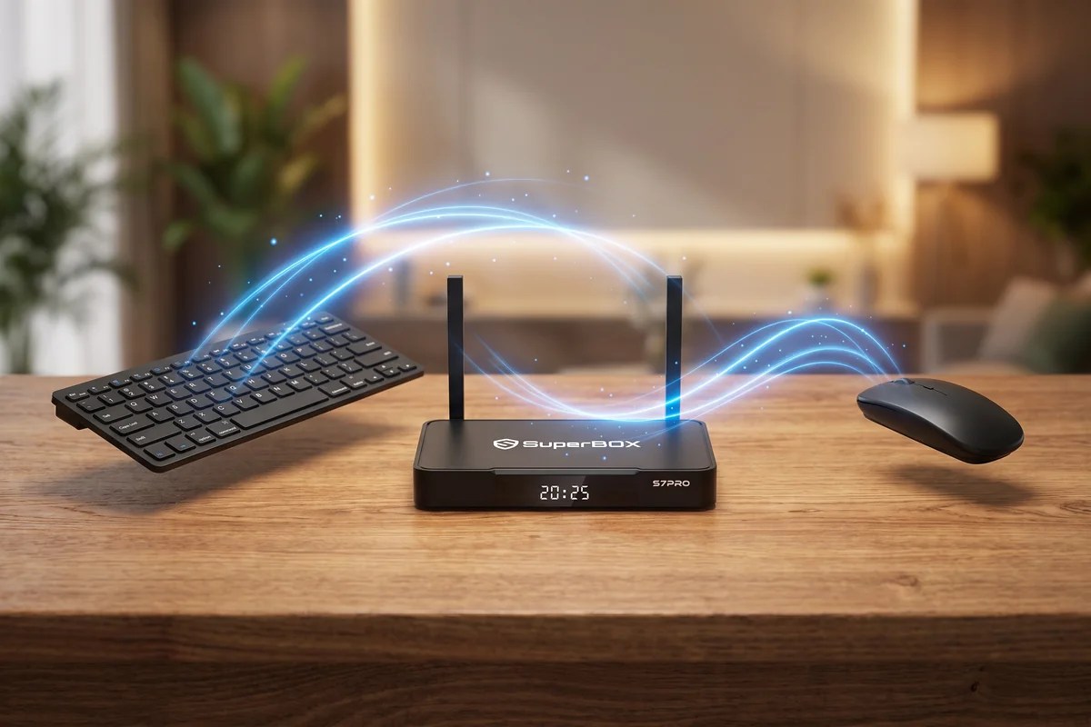 Connect a keyboard and mouse to an Android TV box, SuperBox S7 Pro wireless setup