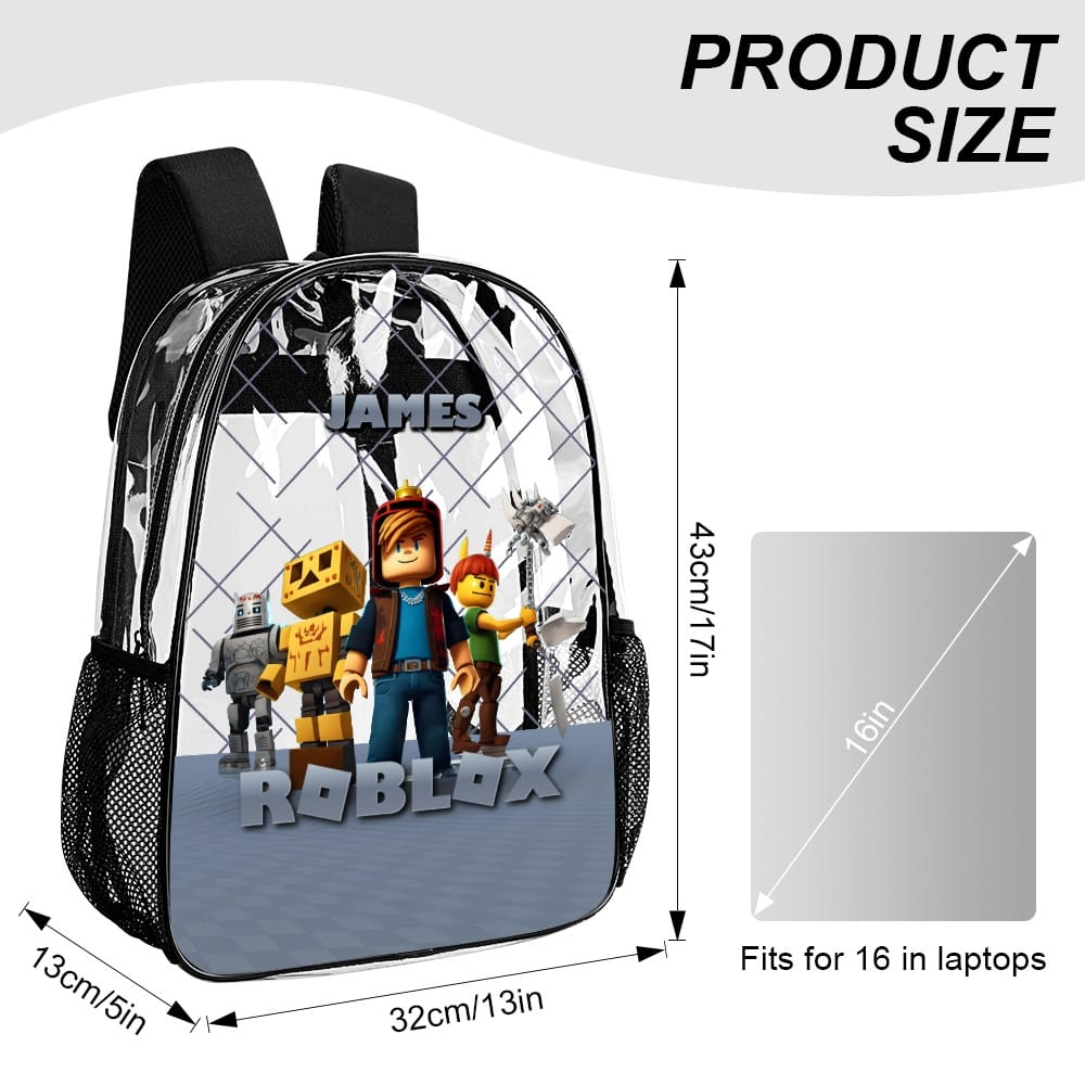 ROBLOX Avatars Transparent Bag Clear Backpack 17 