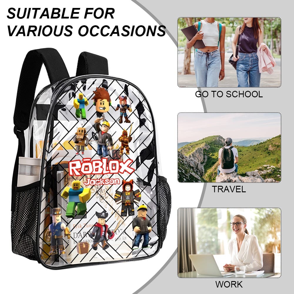 ROBLOX Transparent Bag 17 Inch 2024 New Cool Kiddo 