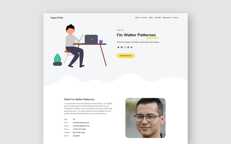 Iportfolio is lightweight and modern portfolio html website template. 20 Best Bootstrap Templates For Free Download Super Dev Resources