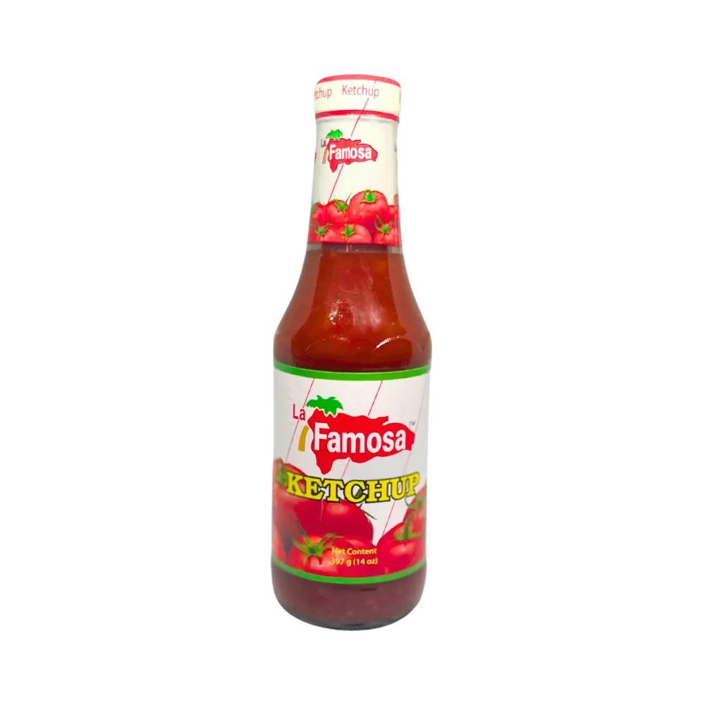 La Famosa ketchup 14oz bottle, rich and flavorful.