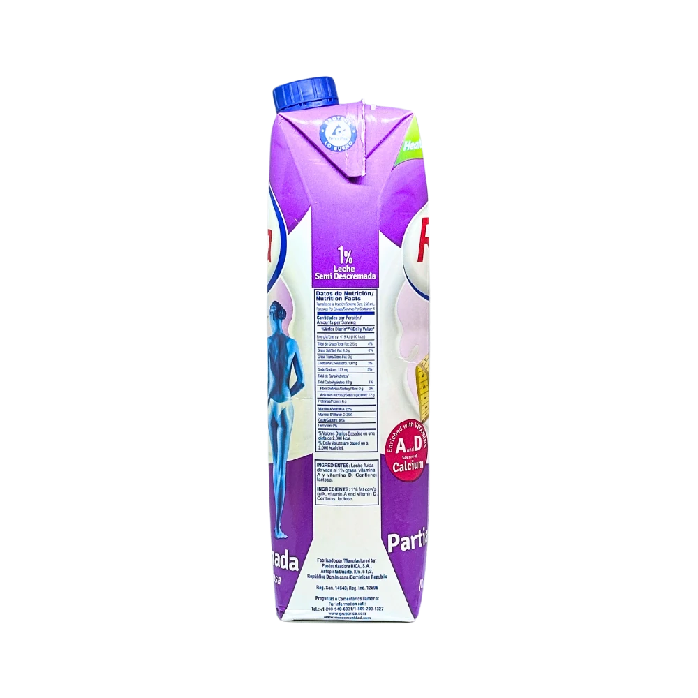 Rica 1% Semi-Skimmed Milk - 1L Carton